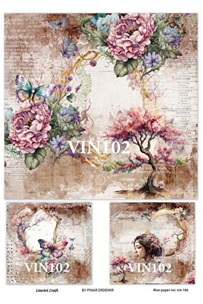 LİNEART ورق ديكوباج نحاسي - موديل VIN102، 29x42 سم