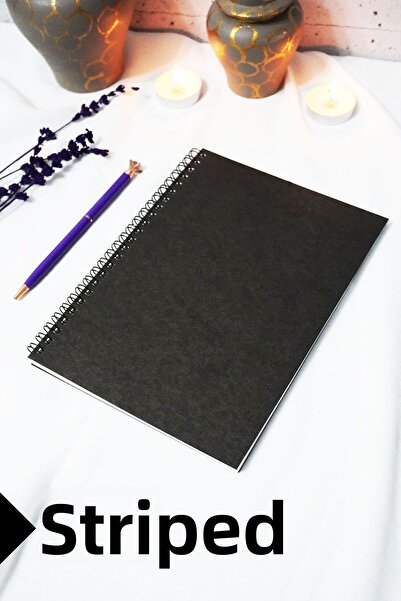 markcat A5 غلاف كرافت أسود - دفتر مسطر - 60 ورقة (120 صفحة) 15x21 سم - دفتر م...