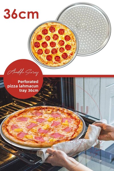 Anadolu Saray Çarşısı صينية بيتزا ولحم الخنزير مقاس 36 سم - صينية بيتا مثقوبة