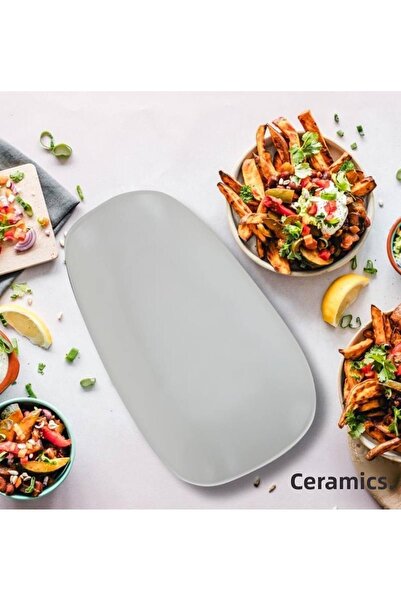 Keramika طبق تيترا 28 سم شفاف أبيض 2 قطعة