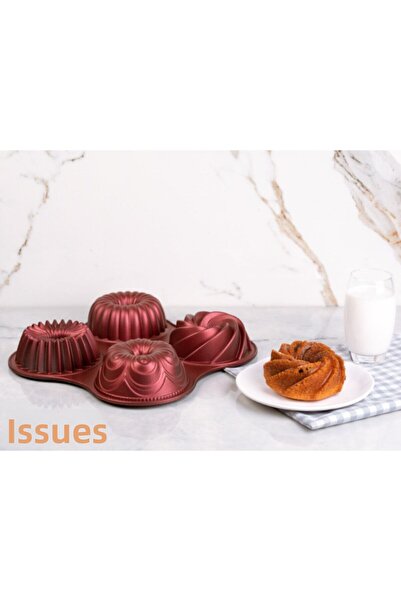 züccaciyevitrini قالب كيك من حديد الزان جالاكسي جرانيت باللون الأحمر الداكن