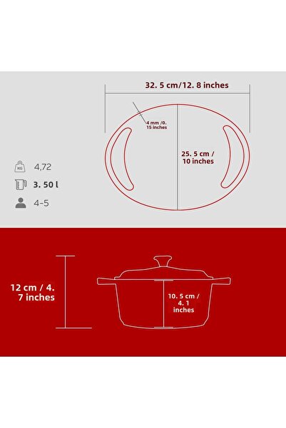 Lava Cast Round Pot Cast Iron Lid Heritage Series Diameter(Ø)24cm