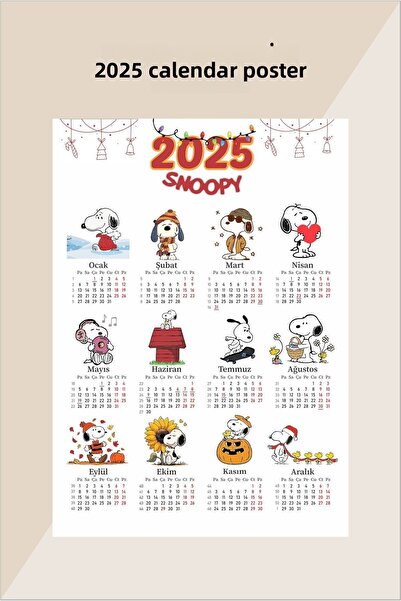 Piksel Grafik ملصق تقويم سنوبي A4 لعام 2025