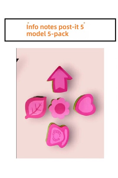 Halsa Info Notes Shaped Adhesive Paper Pos-It 5X5 cm 100 Pcs 3 Colors