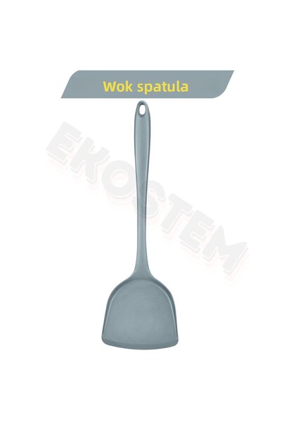Ekostem Ultra Hard and High Heat Resistant Wide Tip Silicone Spatula - Gray 1 Piece