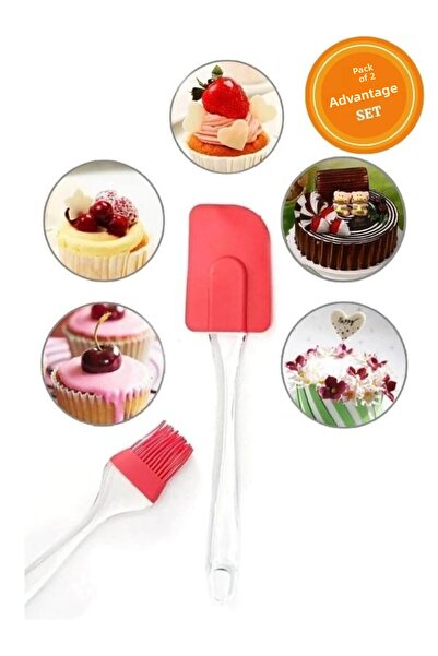 HETicaret Set of 2 Silicone Cake Pastry Dough Shaping Spatula and Egg Sauce B...