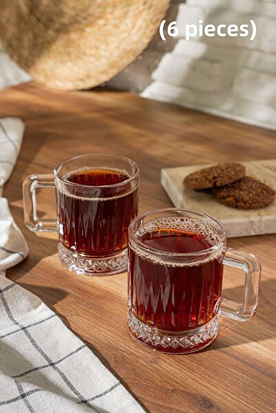 Queen’s Kitchen طقم أكواب زجاجية من أوسلو مكون من 6 قطع مع مقبض