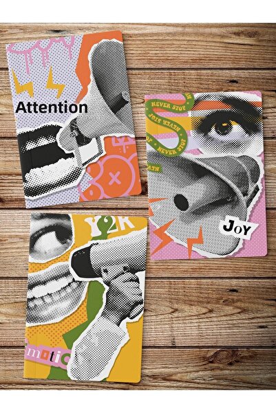 Postifull Unlined Notebook Set, 3 Notepads, Notebook Journal Set, Memory Book, 64 Pages Medium Size