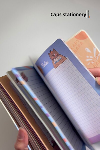 caps Capybara 3D Revolving Cover A5 Notebook with Planner, Calendar, and To-Do List