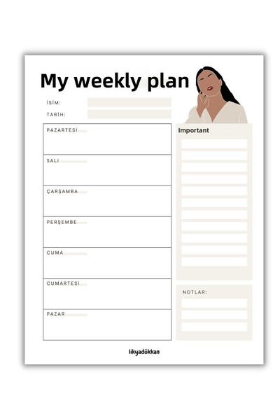 LikyaDükkan Memopad Pull-Pull A5 Size 50 Sheets Notepad