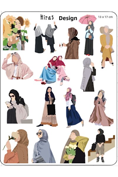Hiras Dizayn Autocolant islamic cu hijab și tesettură pentru fete musulmane -...
