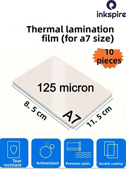 inkspire فيلم الترقق الحراري 85 × 115 مم 10 قطع 125 ميكرون لامع تغليف PVC حقي...
