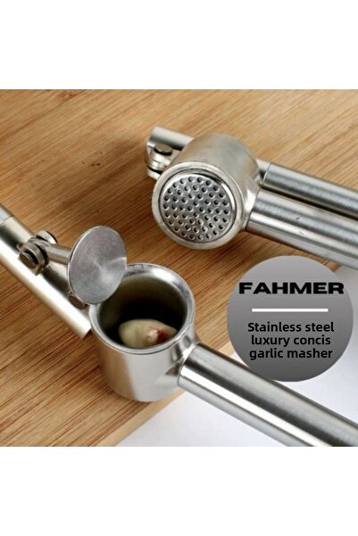 BRE HOME 18/10 الفولاذ المقاوم للصدأ - هراسة الثوم مع وعاء وقابلة للإزالة