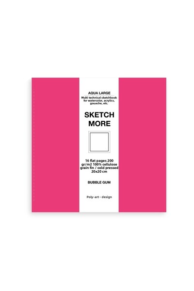 Poli Art Design Square 20x20 Cm Sketchbook (For Watercolors And Graphics) Watercolour Big Sketchbook