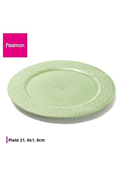 Fissman 1 قطعة طبق سيراميك أخضر كراكل 21 سم