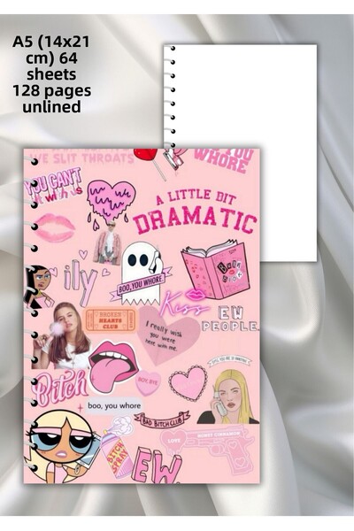 daily notebook دفتر مدرسي غير مُبطن، 64 ورقة، مقاس A5 (21×29.7 سم)، بينتيريست