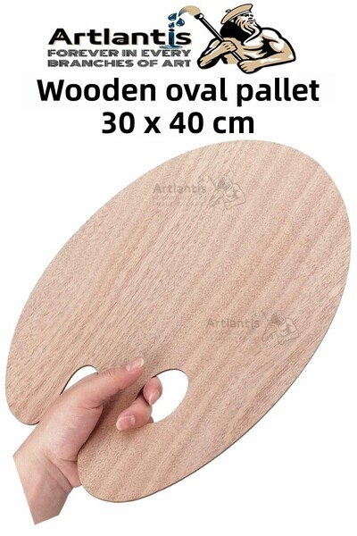 Artlantis Paleta ovala din lemn naturala 30x40 cm 1 bucată Paleta de vopsea d...