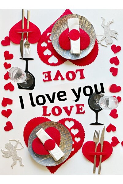 Liberte طقم تقديم أمريكي مكون من قطعتين لعيد الحب مكون من 60 قطعة، عرض تزيين ...