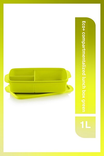 Tupperware Green Eco+ Food Carrying Container with Compartments - 1 Lt