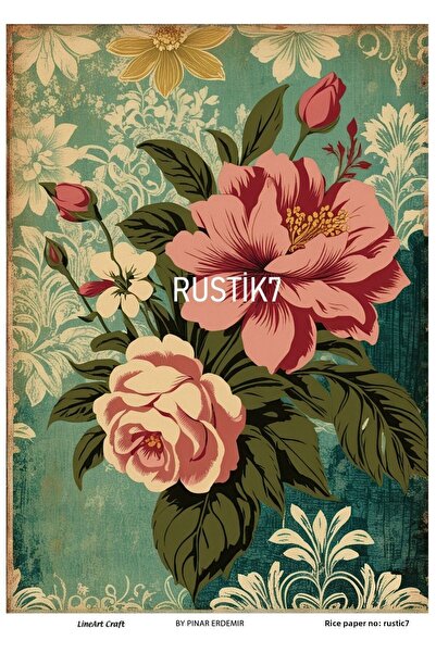 LİNEART ورق تزيين نحاسي مقاس 29 × 42 سم من السلسلة الريفية - رقم: RSTK7