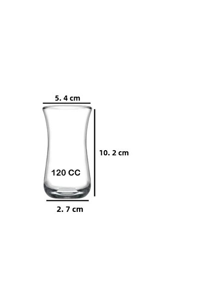 Paşabahçe 42641 Fit Glass 6-Piece Tea Rack Cup Set 120cc
