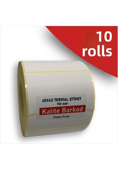 Kalite Barkod Etichetă termică 60x40 |   10 role de etichete cu coduri de bare