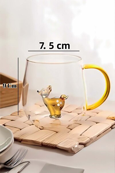 Jenisa Borosilicate Glass Gazelle Figured Mug 400 ml Glass