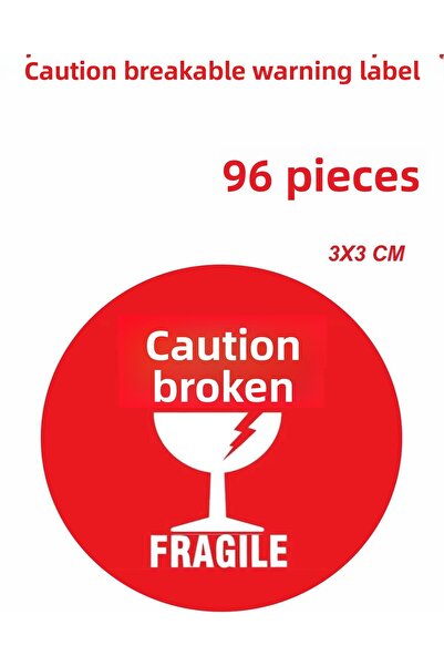 ZY TASARIM Etichetă ZY Atenție este ruptă 3cmX3cm 96 buc.