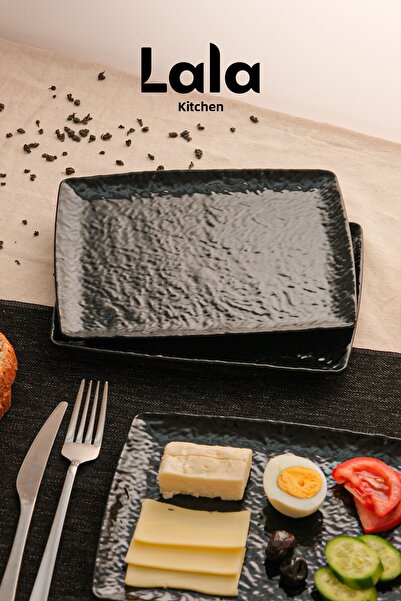 Lala Mutfak Belen Presentation Plate 3 Pcs (23X18 cm) - Pastry, Cake and Serving Plate