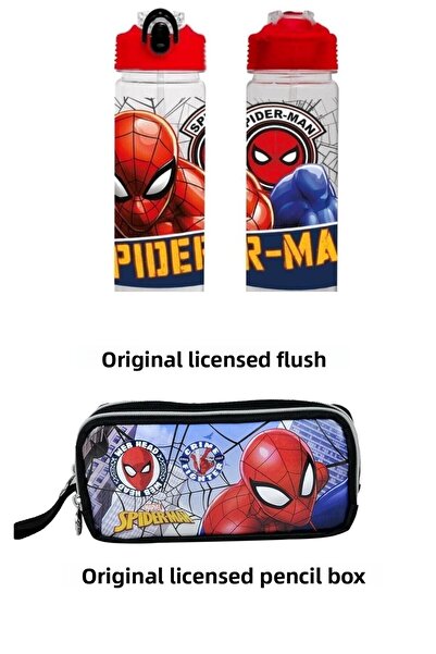 GENC DIJITAL BASKI Spiderman Original Licensed Water Bottle and Pencil Case