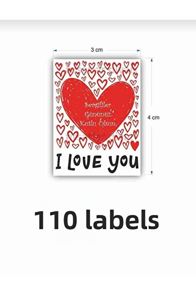 fırsatlar diyarı Autocolant cu etichetă inimă de Ziua Îndrăgostiților - Autoc...