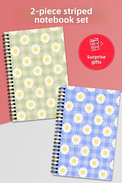 Anime Marketi مجموعة من 2 دفاتر ملاحظات مخططة - مقاس A5 50 ورقة و100 صفحة مجم...