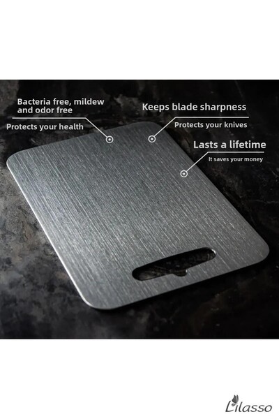 YEŞİLKÖY PAZARI Stainless Steel Cutting and Chopping Board Flush Leg Antibacterial, (304 Quality)