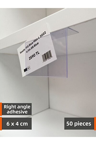 Şeffaf Etiket 50 τεμάχια αυτοκόλλητη θήκη ετικετών PVC ορθής γωνίας 6x4 εκ. Θ...