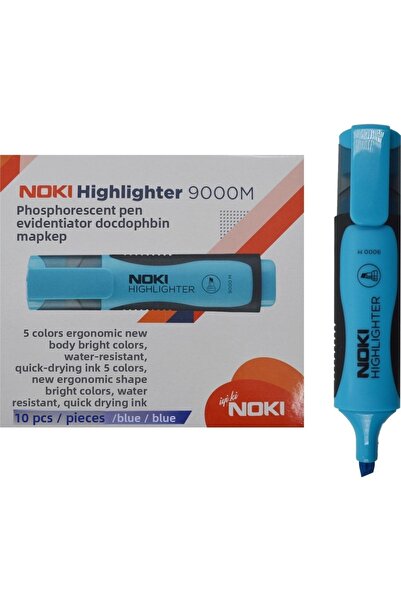 Noki قلم هايلايتر 10 قطع أزرق
