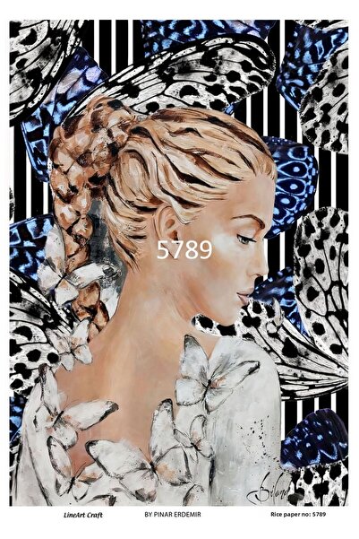 LİNEART Brass Patterned Lineart Decopage Paper - 29X42 No:L5789