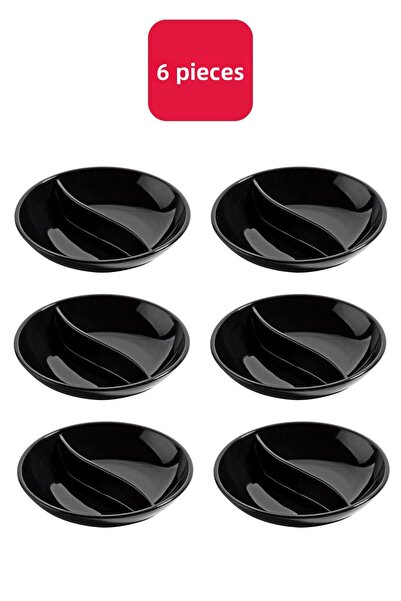 Bora Plastik 6 Pieces PC Sauce Container with Round Compartment 8.5 Cm - Bo725