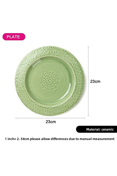 Fissman 23cm Dinner Plate Green Crackle