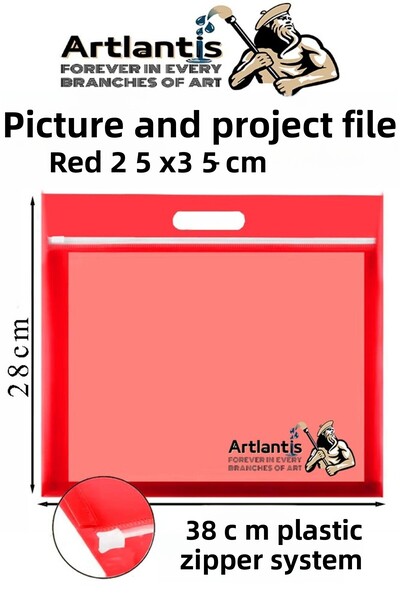 Artlantis Πλαστικό Ντοσιέ Έργων με Φερμουάρ 25x35 εκ. 1 Τεμάχιο με Λαβή 28x38...