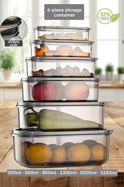 Home Platinum Mega 6-Piece 12-Piece Rectangular Clear Storage Container Set