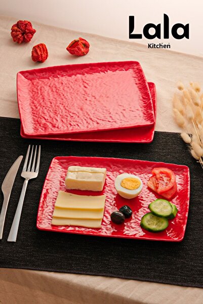 Lala Mutfak Belen Presentation Plate 3 Pcs (23X18 cm) - Pastry, Cake and Serving Plate