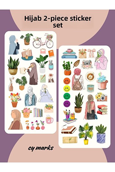 alışveriş kurdu Set de autocolante Hijab din 2 piese - Planner Agenda Tablet ...