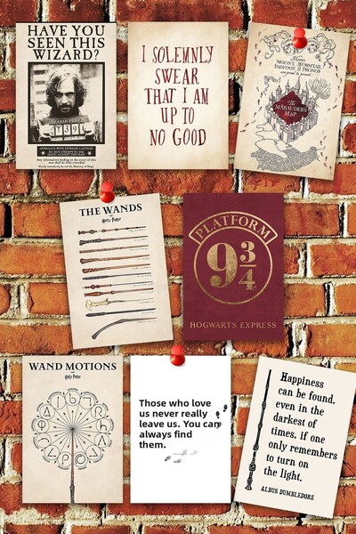 Pankart Evi = Harry Potter = Set de cărți de bord de 8 bucăți Decor