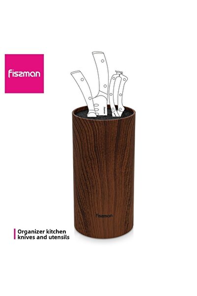Fissman Kitchen Knife Organizer 11x22cm, Round Shaped, Wood (Plastic)
