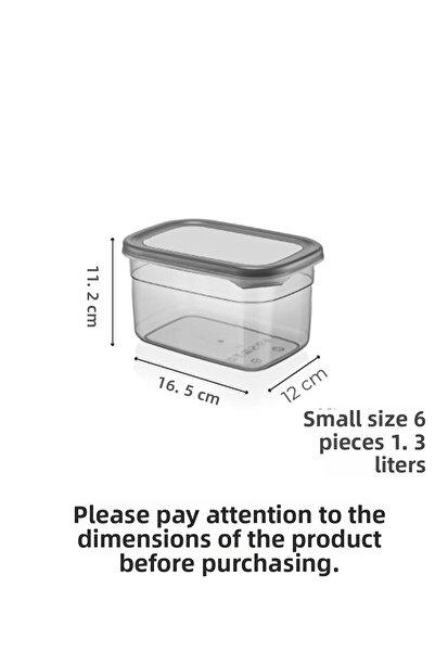 Kitchen Life مجموعة حاوية تخزين مستطيلة من مولي مكونة من 6 قطع سعة 1300 مل مع غطاء للإفطار - يمكن صنع مجموعة متعددة