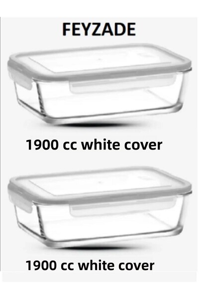 LAV Feyzade Fresco White Lid Locked Storage Container Set 2Pcs 1900Cc (Frs-259)