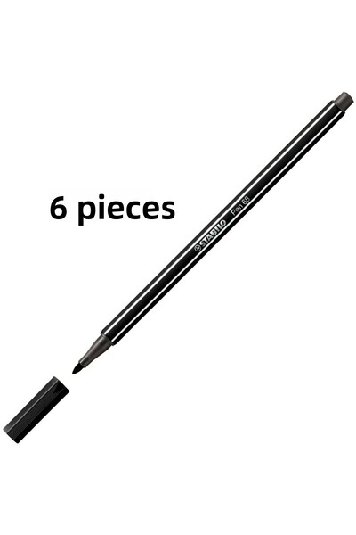 Stabilo قلم أسود 68 - 6 أطراف سميكة وختم