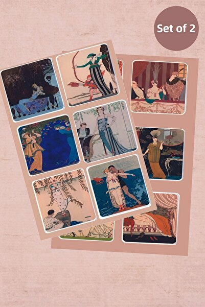 sanatıbedi Set de 2 autocolante pentru laptop vintage victorian Bullet Journal