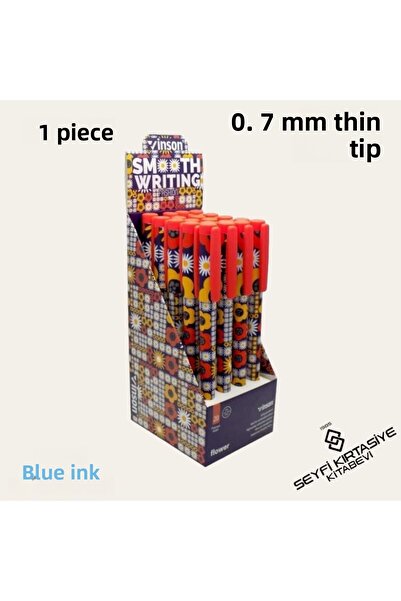 SEYFİKİRTASİYE قلم جل للجسم منقوش بحبر أزرق مقاس 0.7 مم