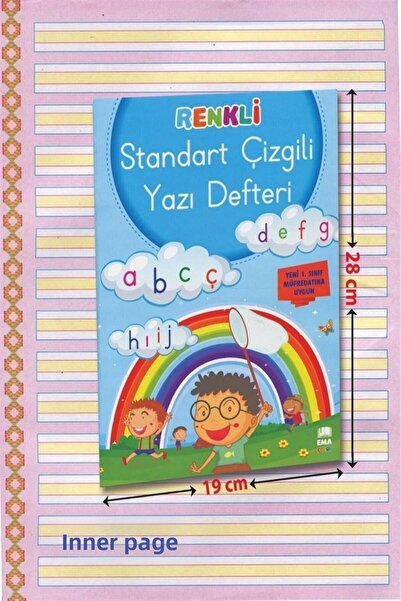 tüftürük A4 Cut Colorful Lined Lovely Writing Notebook